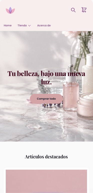 Una tienda de belleza vista desde el teléfono